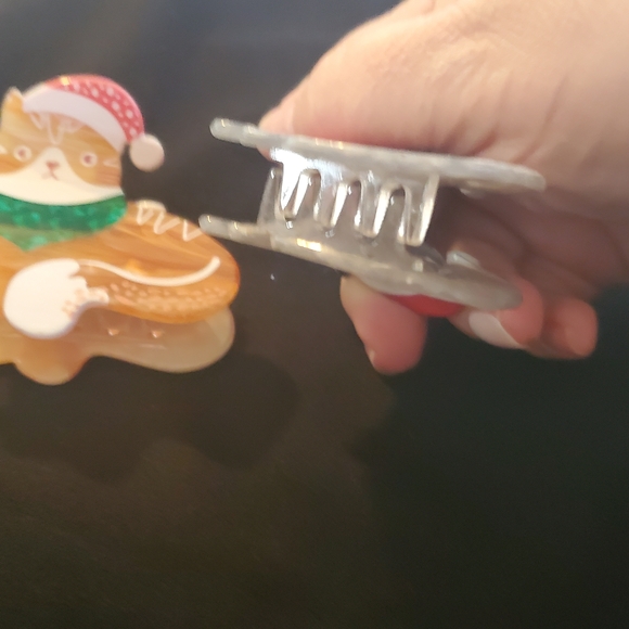 Festive Cat Hair Clips Set Of 2 - Orange and Gray - Picture 2 of 2